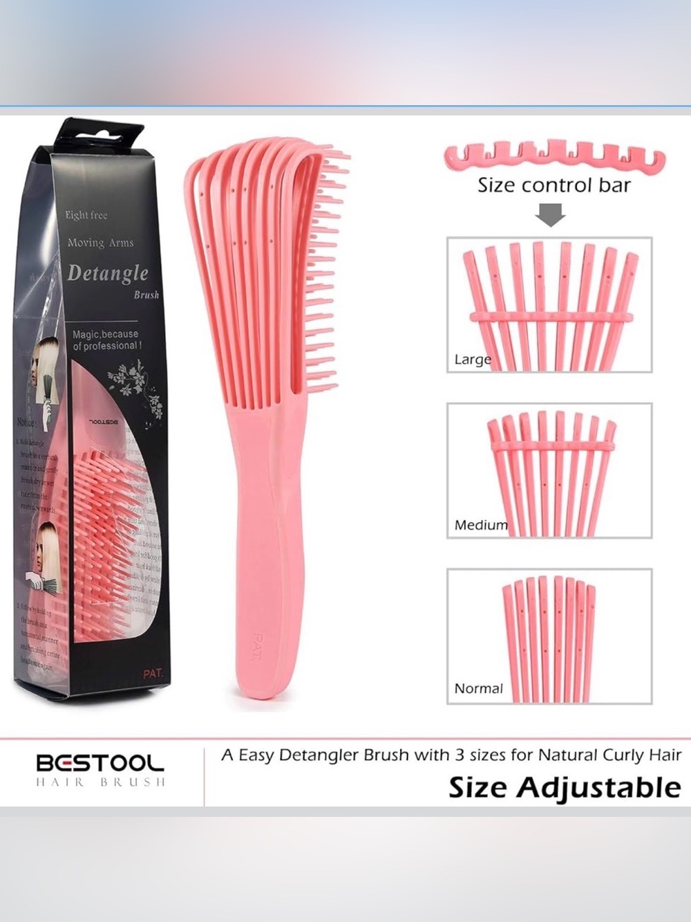 Pink Detangling Hair Brush - Flexible Bristles - Picture 2 of 7